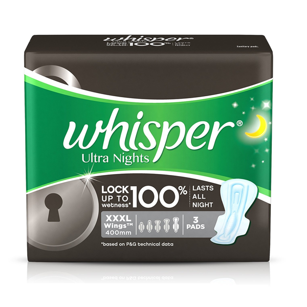 Whisper Ultra Nights Sanitary Pads  XXXL Wings