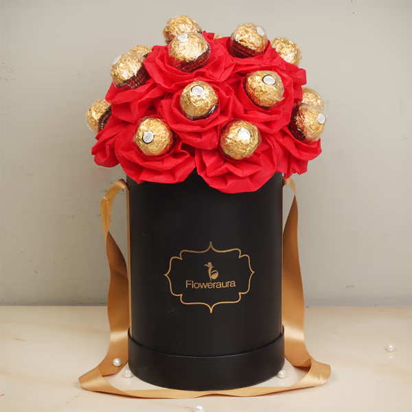 Ferro Rocher basket with flower