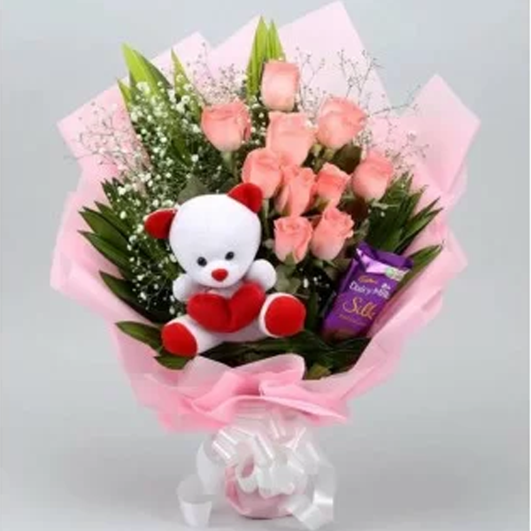 30 rose  with 5 teddy