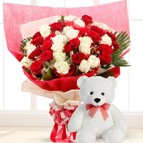 30 Rose with Mix love teddy