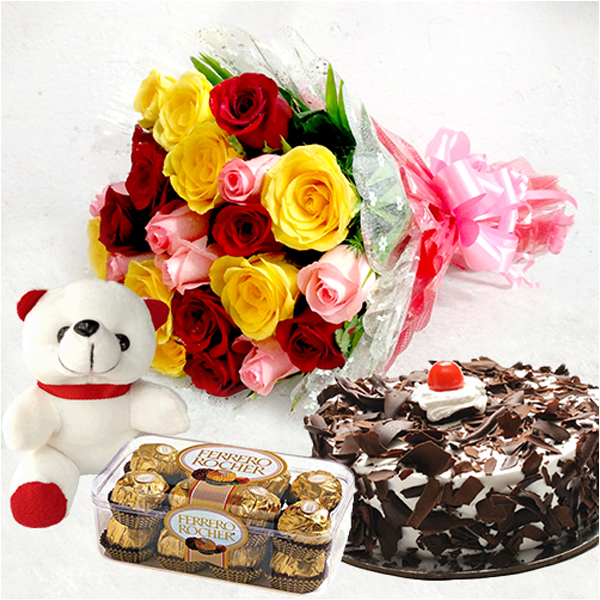 Teddy cake Choco and flower