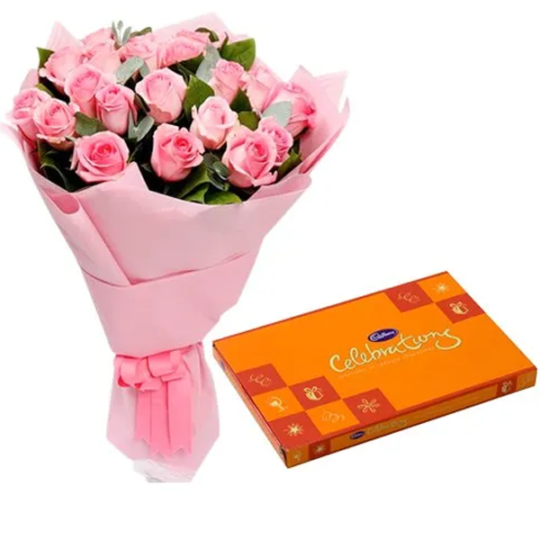 Pink Rose With Celebration pack